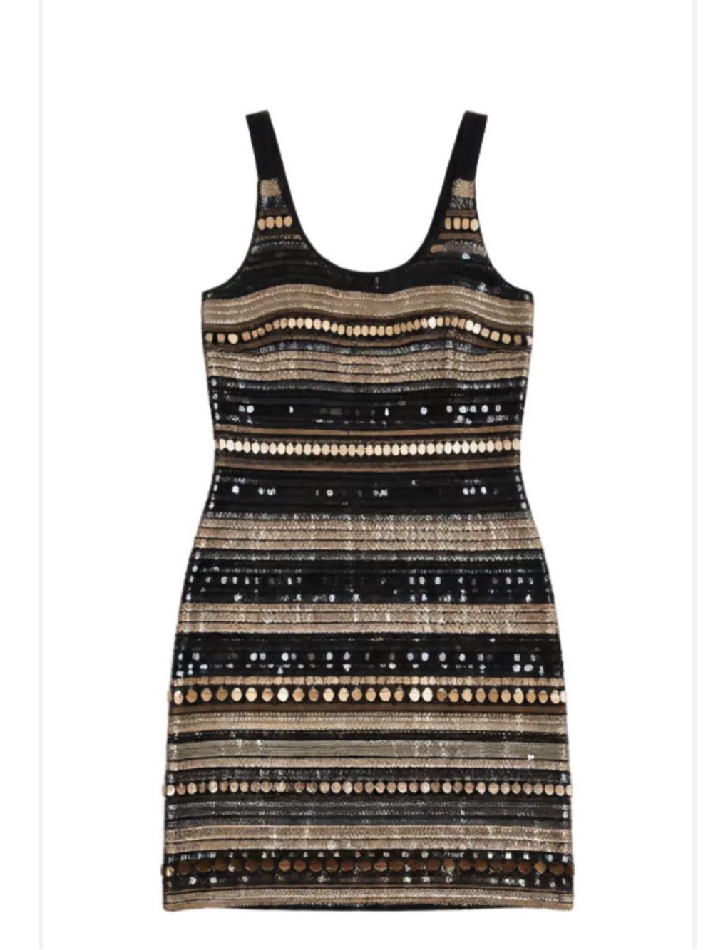 TFNC Black and Gold Sequin Mini Dress
